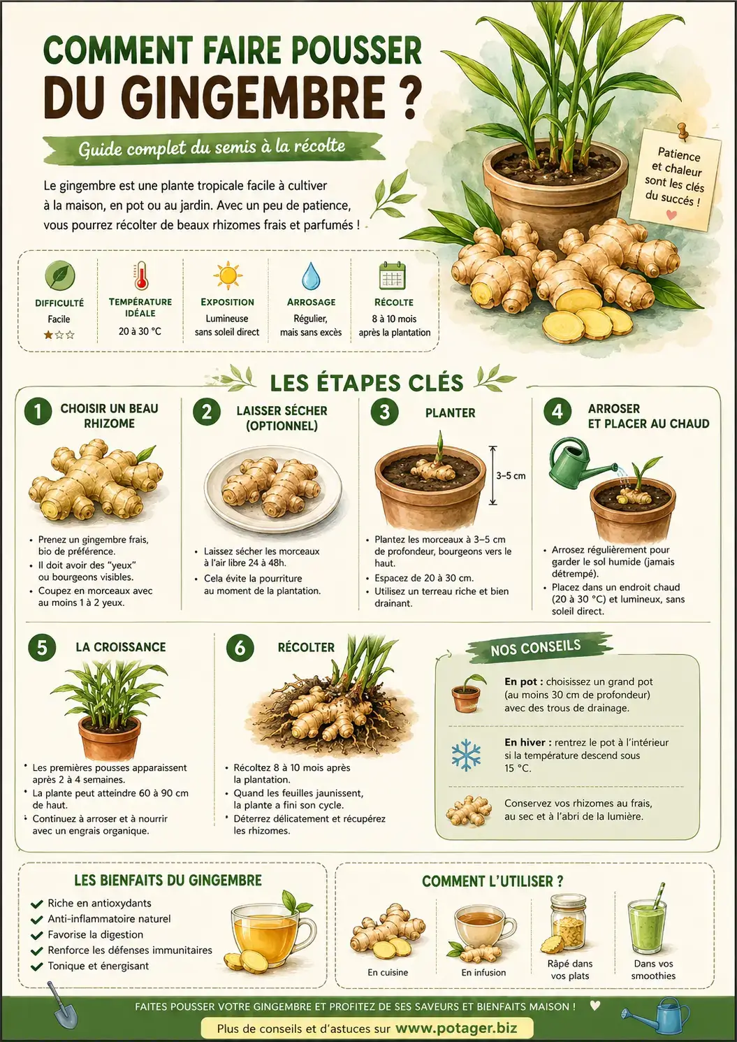 Comment faire pousser du gingembre dans son potager
