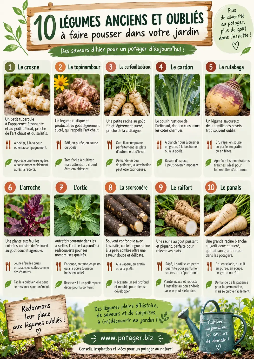 10 légumes anciens et oubliés à cultiver absolument dans votre potager