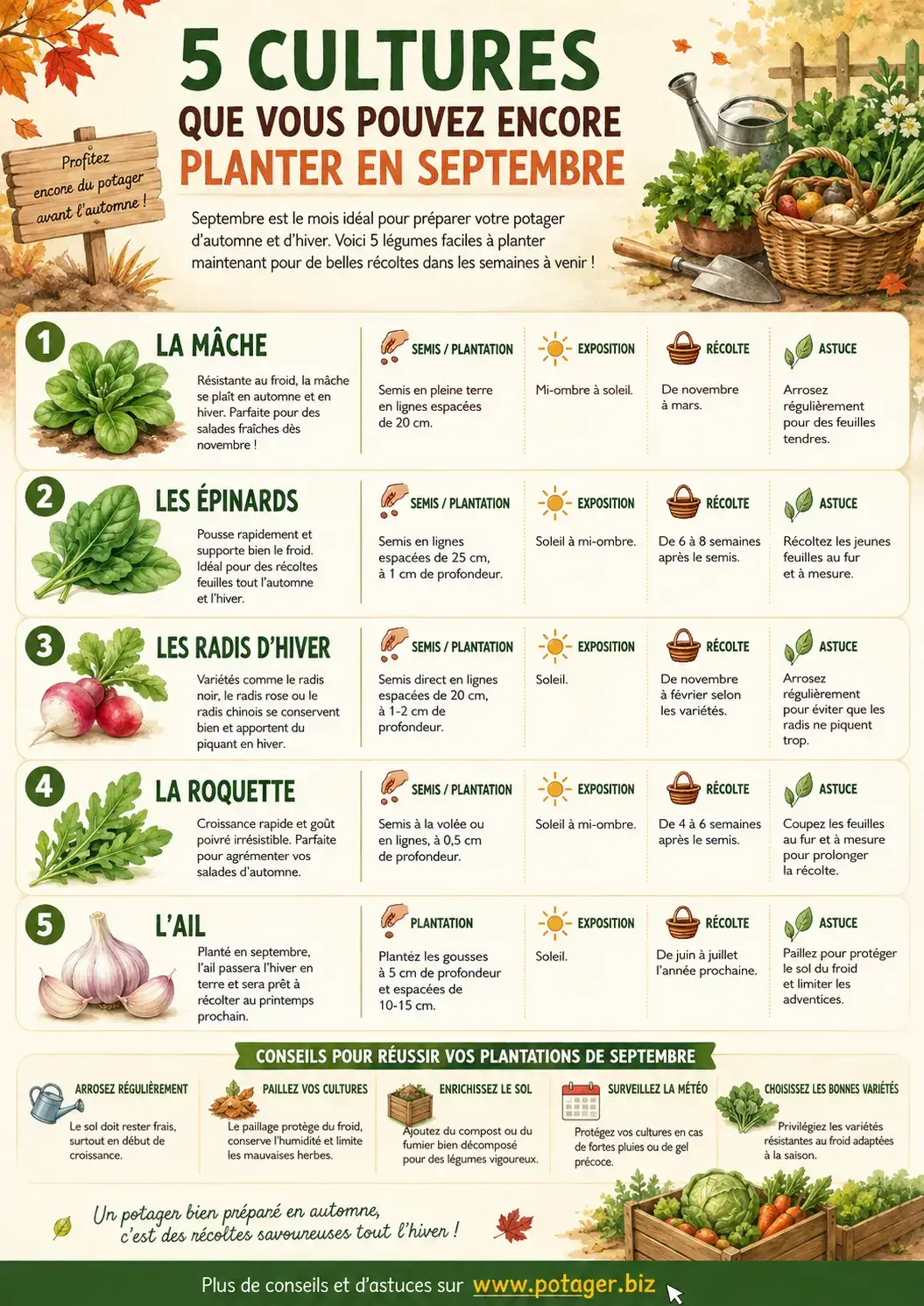 5 cultures que vous pouvez encore planter en septembre
