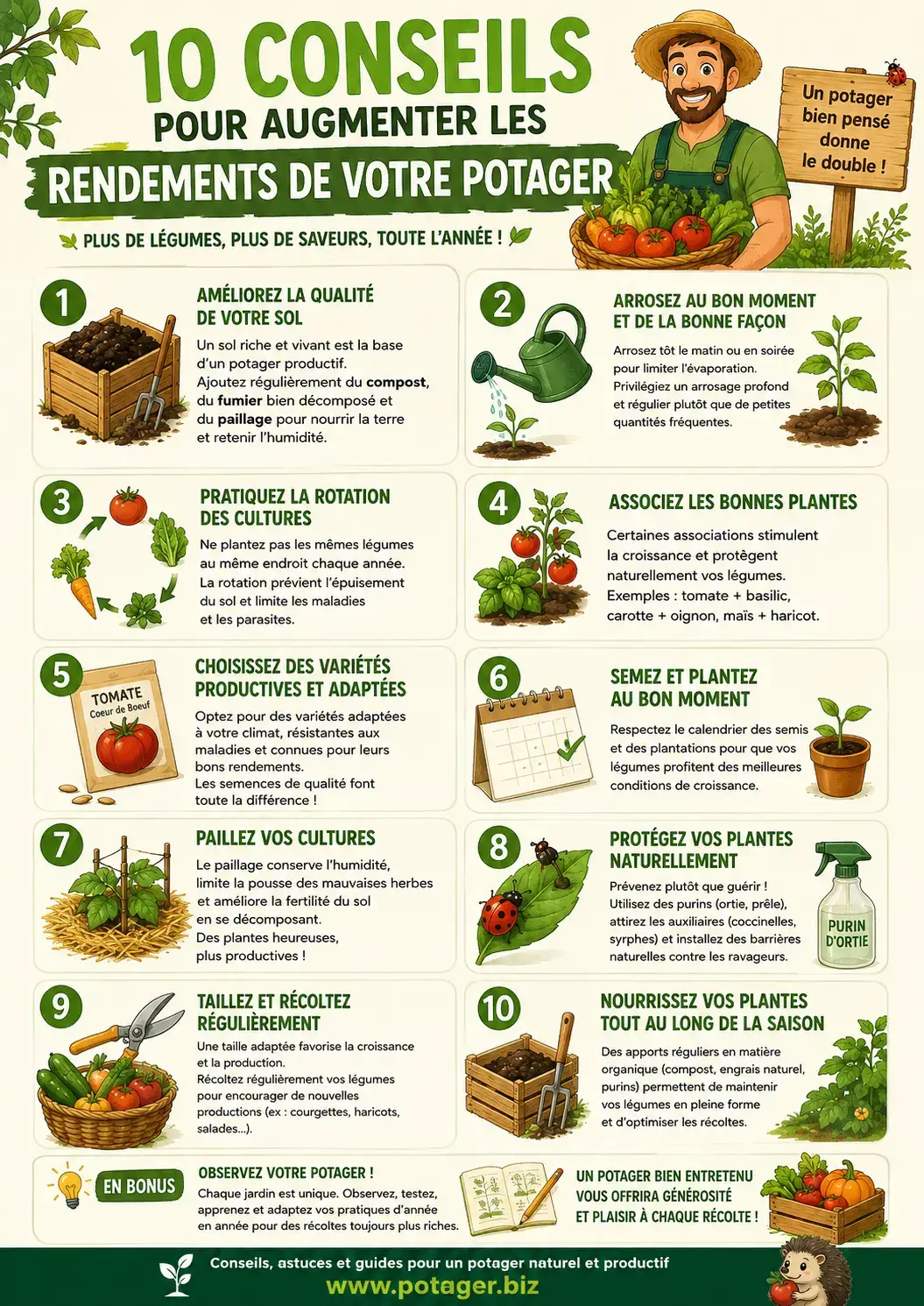 10 conseils pour augmenter les rendements de votre potager