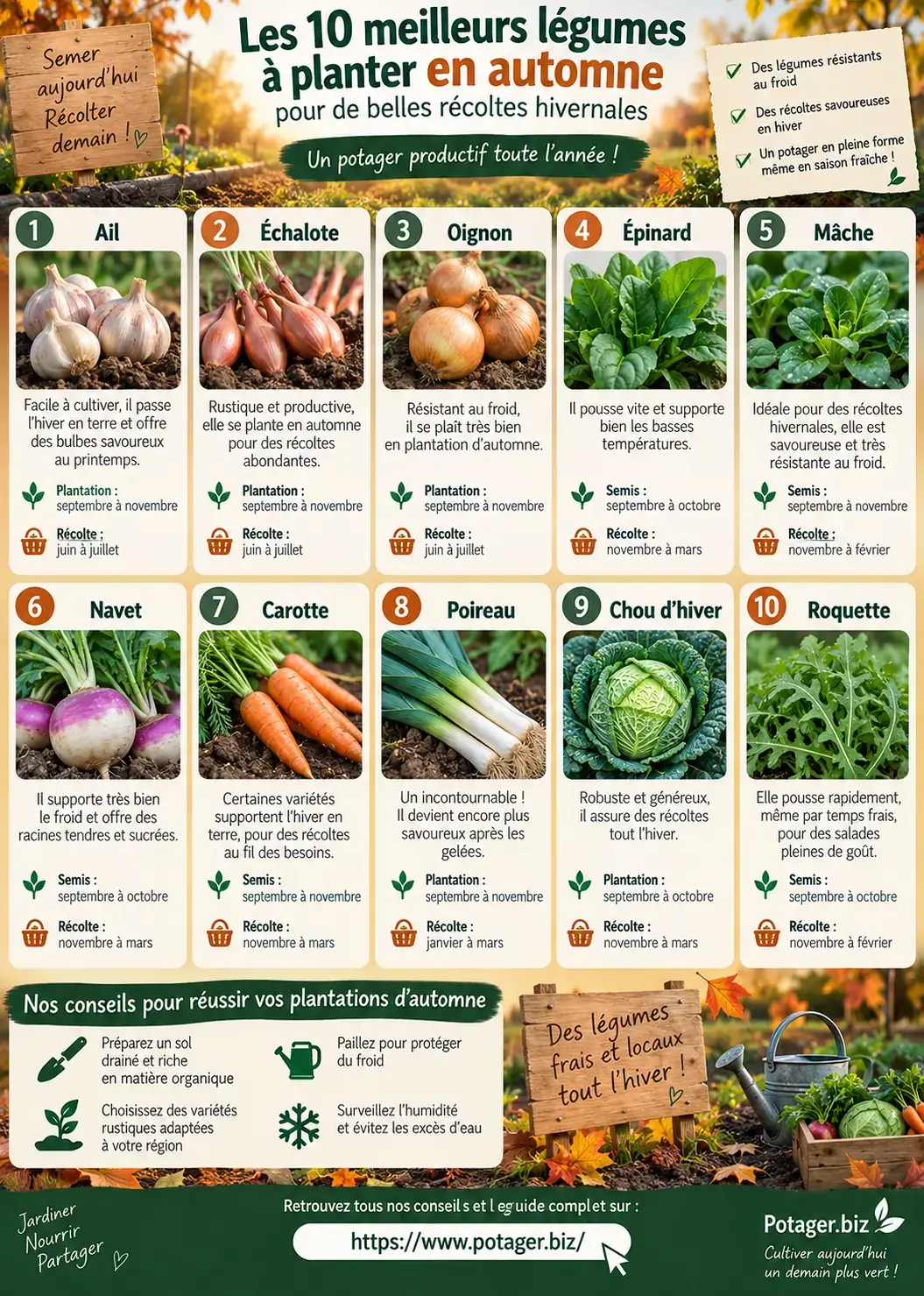 Les 10 meilleurs légumes à planter en automne pour de belles récoltes hivernales