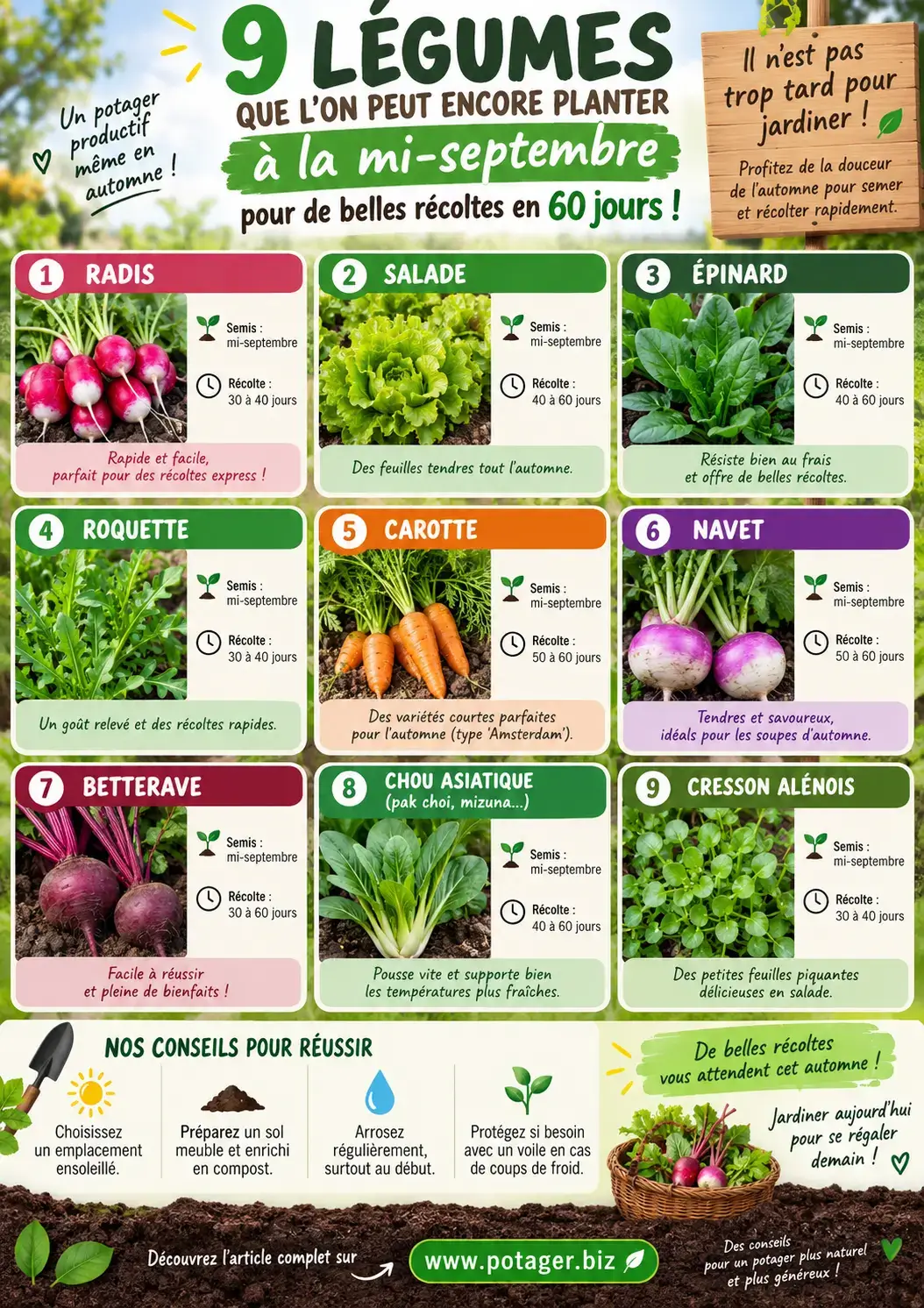 9 légumes à planter à la mi-septembre pour récolter avant l’hiver