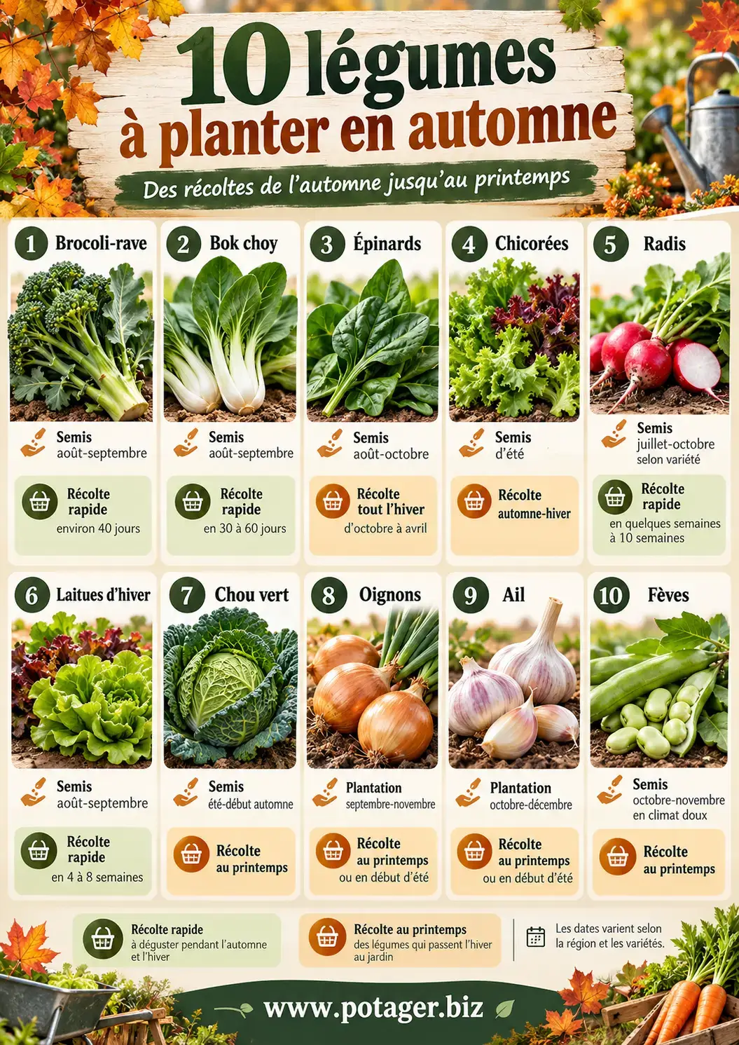 10 légumes à planter en automne pour récolter en hiver et au printemps