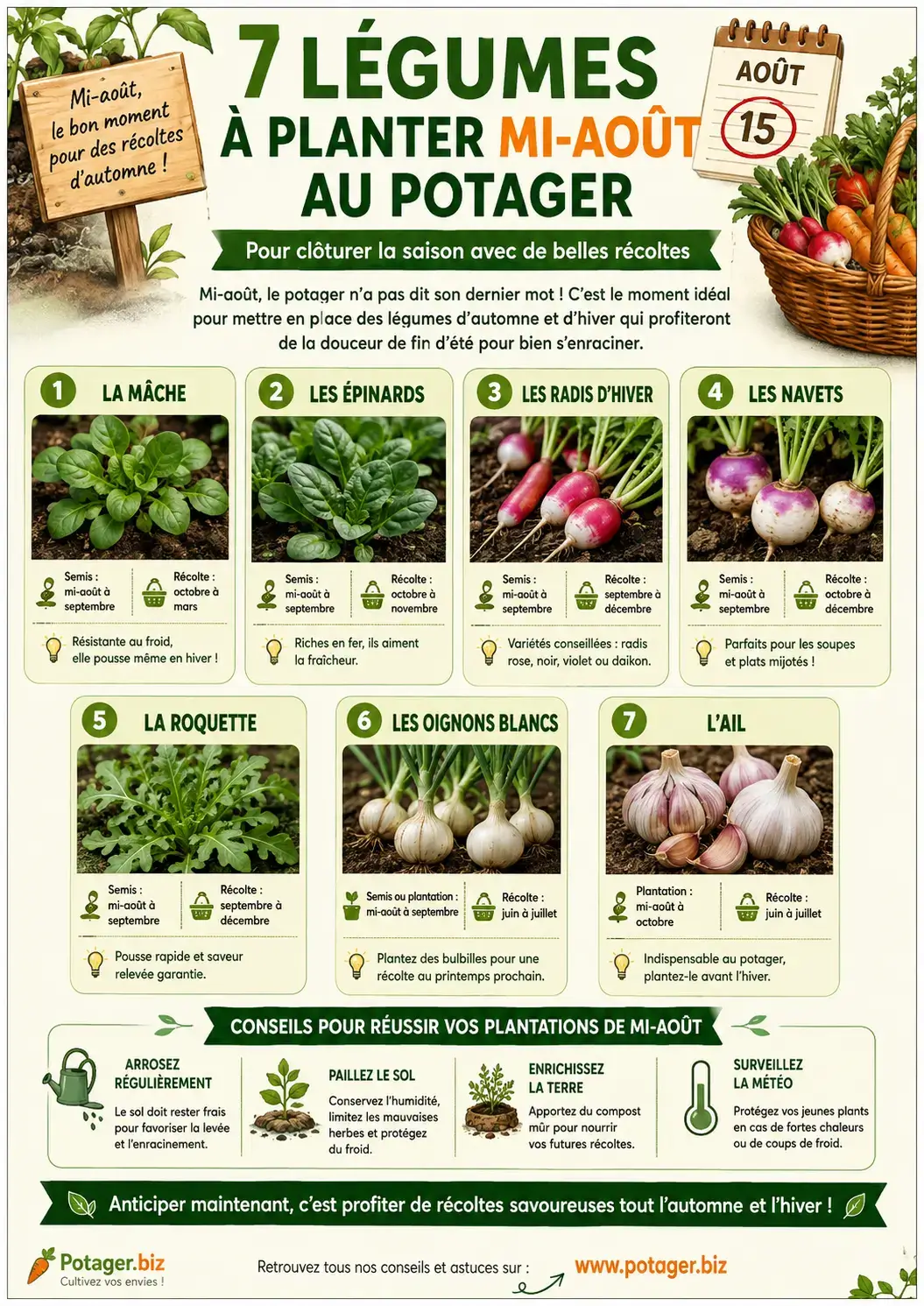 7 légumes à planter mi-août au potager
